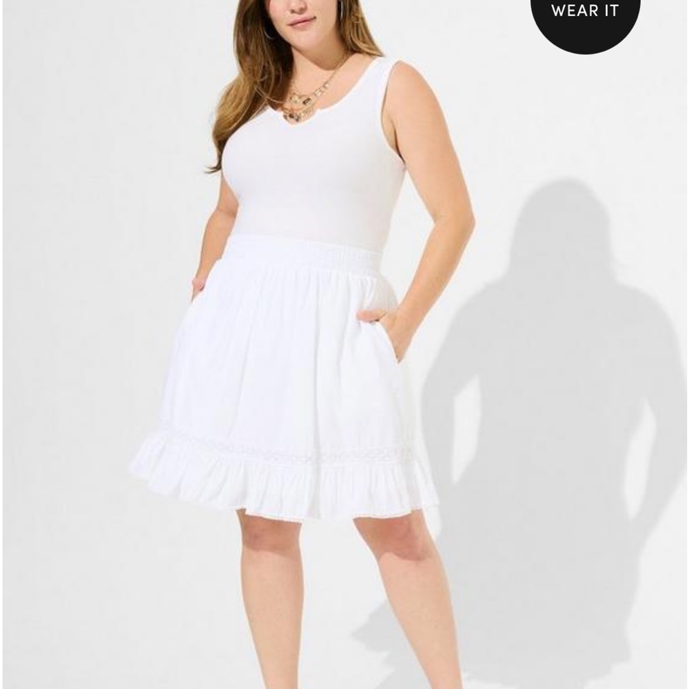 Boho crochet waist pleat skirt